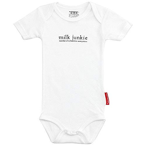 Silly Souls, Inc Milk Junkie Unisex Hilarious Baby Onesie Short Sleeve White 0-3 Months