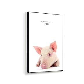 Framed Canvas Wall Art for Living Room, Bedroom Pig Canvas Prints for Home Decoration Ready to Hanging - 16x24 inches