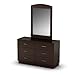 South Shore Logik Collection 6-Drawer Double Dresser, Chocolate with Silver Pewter Finish Handles