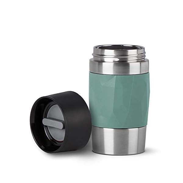 Emsa Travel Mug Compact Thermobecher klein, Isolierbecher 300 ml, 3h heiÃ, 6h kalt, Kaffeebecher to Go aus Edelstahl, auslaufsicher, spÃ¼lmaschinengeeignet, 360Â°-TrinkÃ¶ffnung, grÃ¼n N21603 – Bild 3
