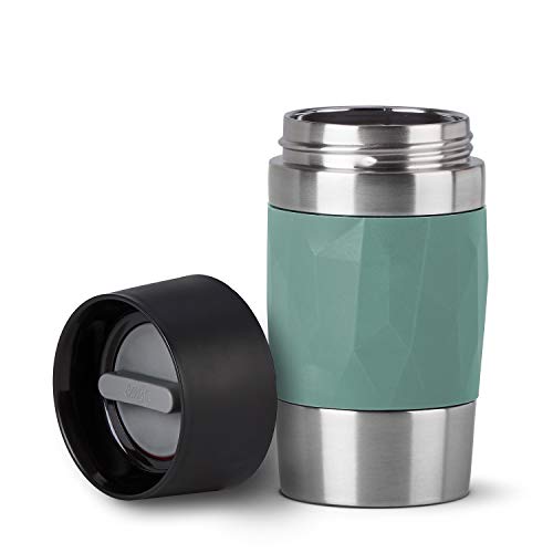 Emsa Travel Mug Compact Thermobecher klein, Isolierbecher 300 ml, 3h heiÃ, 6h kalt, Kaffeebecher to Go aus Edelstahl, auslaufsicher, spülmaschinengeeignet, 360°-Trinköffnung, grün N21603 – Bild 3
