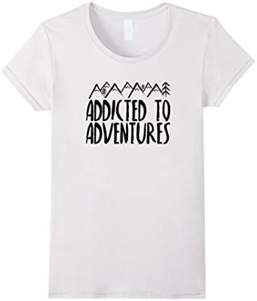 Womens Addicted to Adventures Travel T-Shirt XL White