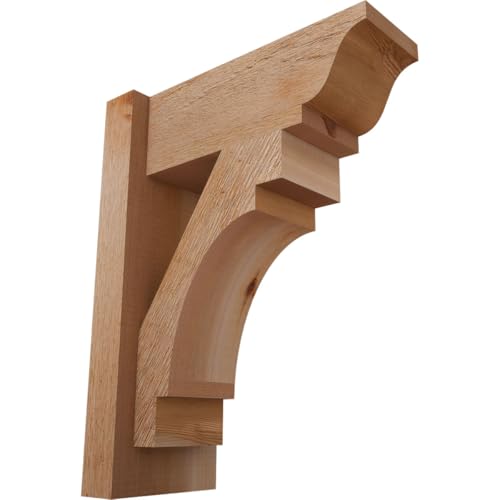 6"W x 14"D x 18"H Merced Traditional Rough Sawn Outlooker, Western Red Cedar