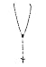 J.Shine Men Catholic Rosary Necklace Black 8mm Bead & Crucifix Pendant & Vintage Chain 28