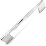 Southern Hills Polished Chrome Cabinet Handles, 6.3 Inches Total Length, 5 Inch Screw Spacing, Chrome Drawer Pulls, Pack of 5, Modern Cabinet Hardware, Chrome Cabinet Pulls SH3229-128-CHR-5