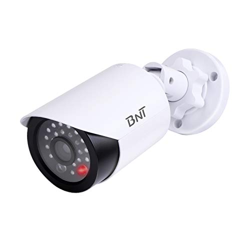 BNT Dummy Fake Security Camera, with One Flashing Red LED Light, for Home and Businesses Security Indoor/Outdoor (1 Pack, White) - Thumbnail 7
