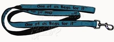 Short Blue "On of Us Begs for It" Leash