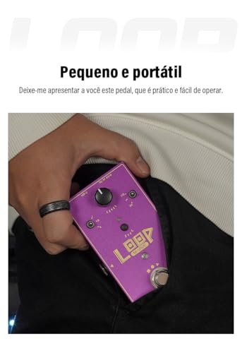 M-VAVE Pedal de Loop Profissional LOOP II para Guitarra e Baixo - 11 Minutos de Gravação, 3 Bancos de Memória, Função Pré-Gravação, Controle USB/WAV, Velocidade Ajustável Compatível Violão