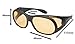 Eagle Eyes StimuLight Low Light Vision Boosters FITONS - UVA, UVB and Blue Light Blocking Protection - Matte Black Frame with Light Orange Lens Fit Over Glasses