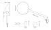 KiWAV OEM Replacement Mirror FV-025-1 compatible for PIAGGIO Liberty RST125 200 Vespa LX 50 125 150 Right Hand
