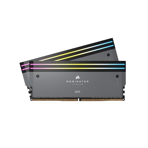 CORSAIR DOMINATOR TITANIUM RGB DDR5 RAM 64GB (2x32GB) Bis zu 6000MHz CL30 AMD EXPO Intel XMP 3.0 Desktop-Arbeitsspeicher – Grau (CMP64GX5M2B6000Z30)