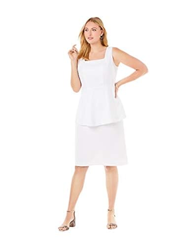 Jessica London Women's Plus Size Peplum Skirt Set Sleeveless Suit