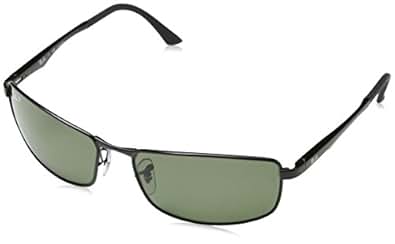 Ray-Ban 0RB3498 002/71 Rectangular Sunglasses,Black Frame