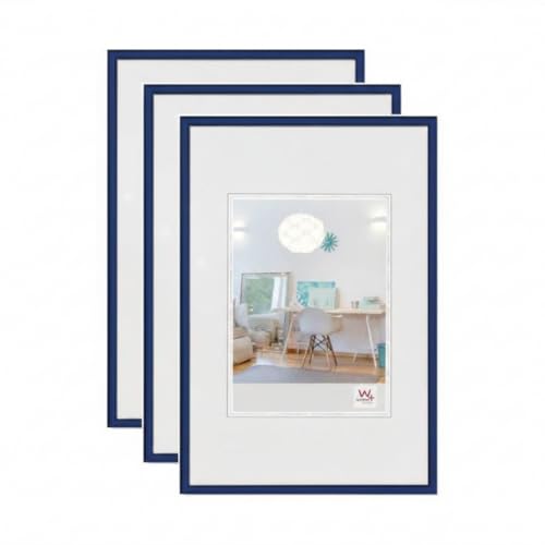 walther design New Lifestyle Picture Frames, Pack of 3, Blue, 18 x 24 cm