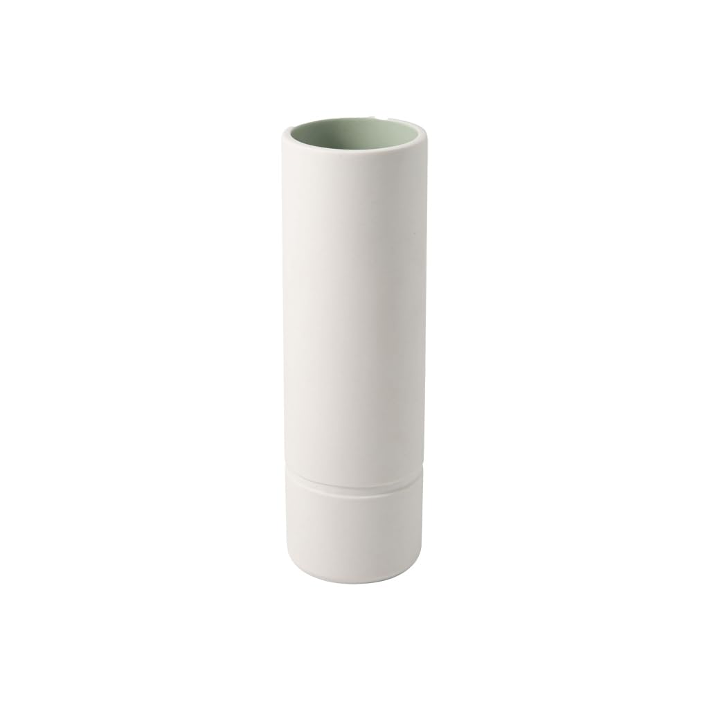 Villeroy & Boch - its My Home Mineral Large vase, Elegant vase for Artistic Flower Arrangements, Premium Porcelain, Green, White