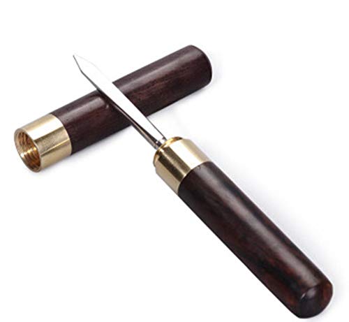 3pcs Portable Stainless Steel Ice Pick Ice Tool with Safety Cover,Wood Handle