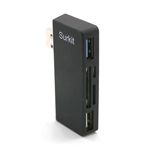 Tuscom HUB Adapter Card Reader,5 in 1 USB 3.0 to Micro TF/SD card HUB Adapter/Card Reader OTG for Surface Pro (Black)