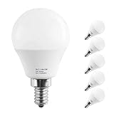 LAKES E12 LED Bulbs, 5W Led Candelabra Bulb, 40W Incandescent Equivalent, 450lm, Warm White 3000K, G14 Globe Bulbs for Ceiling Fan, Chandelier Bulb,Pack of 6