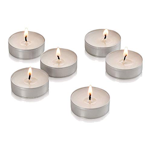 Bulk Set of 250 Tealight Candles in Metal Cups (White) 4.5 Hour Burn