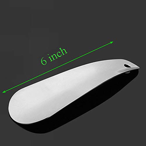 Shoe Horn, Shoe Horn for Men, Metal Shoe Horn, Shoehorn - 6 Inch Long Shoe Horn, Small Handled Shoehorns, 6 Inch Long Shoe Horn for Seniors,Men,Women, Shoe Helper Stick (2 Pack)