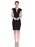 L'ALYSSE Women's V-neck Short Sleeve Pocket Casual Midi Summer Dress S-4XL