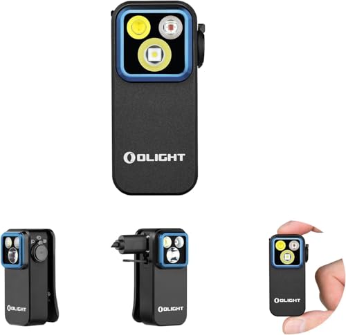 Oclip Pro Luce di Emergenza a Clip Mini Torcia 500LM IPX6 Compatto e Leggero Tre Sorgenti Luminose per l'Illuminazione Quotidiana e le Luci di Segnalazione di Sicurezza (Nero)
