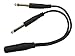 9 Inch Long 1/4 Inch Mono TS Female to 2 X 1/4 Inch Male Mono TS Y Splitter Cable