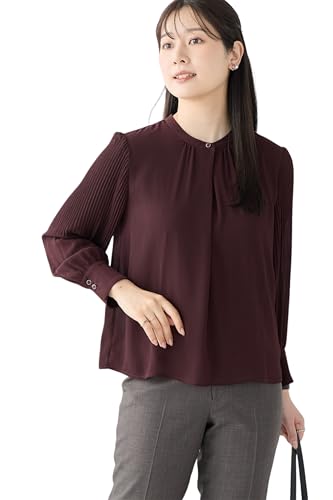 [アオキ] ブラウス 長袖 【神ラクトップス】 きれいめデザイン 洗える 通勤 オフィス トップス レディース ワイン LE25-048A L