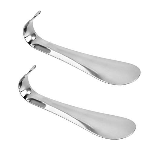 CGMJ 2 Pcs 5.9" Length Stainless Steel Shoe Horn Suitable for Travel