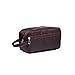 Tumecos Toiletry Dopp Kit Travel Electronics Organizer Shaving Accessories Bag with Carry Handle Brown