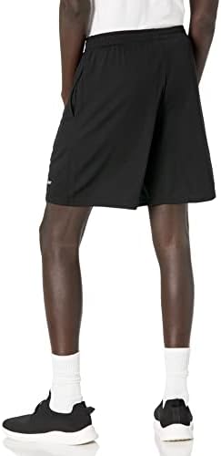 Pantalones Cortos Deportivos de Baloncesto, Holgados, Cintura Elástica, Transpirables, Absorben la humedad Hombre, Paquete de 2, Negro, M