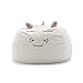 Big Joe Lux Wild Bunch Unicorn, Super Soft Plush Bean Bag, White