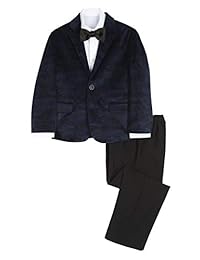 Conjunto de traje de 4 piezas Nautica para niños con camisa de vestir, corbata de moño, chaqueta y pantalones