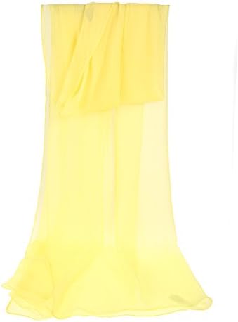 Xiuying Feng Women Super Soft Cozy Elegant Large Plain Solid Color Long Lightweight Travel Scarf Scarves For Any Season (Yellow)