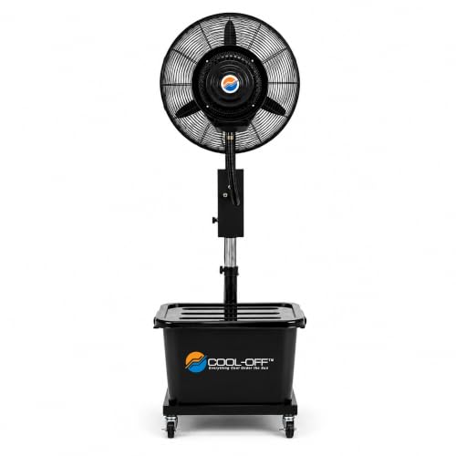 Cool-Off™ 10 Gallon water tank Tropic Breeze Portable Misting Fan with 90 Degree Oscillation (Midnight Black)