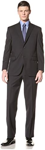 Jack Victor Studio Men's 2-Button Wool Suit, Navy, 42R US