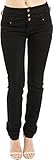 Eunina Women's High Waisted Stretch Skinny Denim Jeans Black