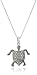 Amazon Collection Sterling Silver Glimmer Turtle Pendant Necklace, 18