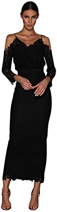 Elle Zeitoune Black Kendra Off Shoulder Lace Detail Dress UK 10 (US 6)