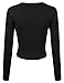 JJ Perfection Women's Cropped Open Front Long Sleeve Bolero Shrug Cardigan BLACK L