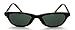 In Touch With Style Small Retro Eyewear Oval Green Lens Black Sunglasses & Green Lens