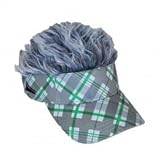 Flair Hair Green Argyle Visor/Gray Hair