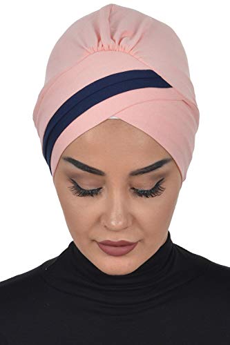 Instant Turban Cotton Scarf Head Wrap Cancer Chemo Headwear Two Colr Powder Blue