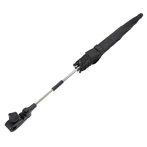 Chinatera Baby Pram Pushchair Buggy Shade Stroller Parasol Sunshade Stroller Umbrella with Universal Clamp (Black) - Thumbnail 3