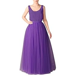 WDPL Women's Long Tutu Tulle Skirt A Line Floor