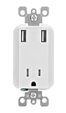 Leviton T5631-W 15-Amp USB Charger/Tamper Resistant Receptacle