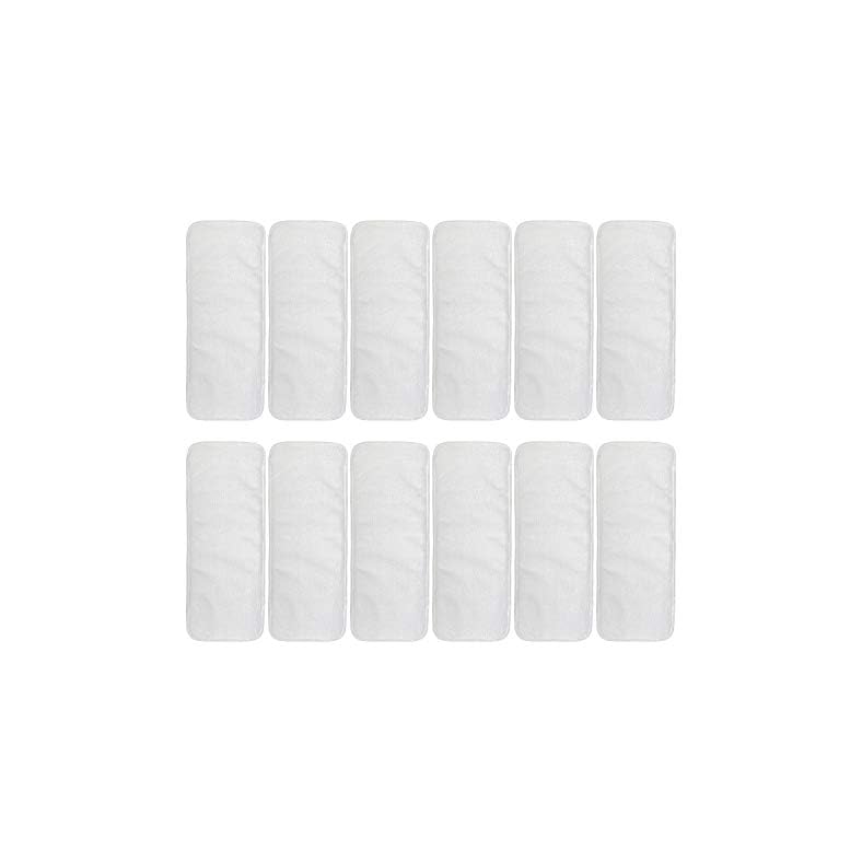 ALVABABY 12pcs Microfiber Inserts,Soft Cloth Diaper Liner,3-Layer Absorbent Inserts,Reusable Liners for Baby Cloth…