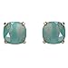Humble Chic Faceted Square Glitter Stud Earrings for Women - Cushion Cut Statement Post Ear Studs - Gold-Tone 4-Prong Set Big Rainbow Sparkly Jewels, Aqua, Simulated Aquamarine, Mint, Simulated Jade