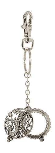 Mermaid 4x Magnifying Glass Sliding Top Key Chain (Silver Tone)