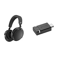 Sennheiser MOMENTUM 4 Bluetooth Wireless Headphones, ANC, 60-Hour Playback, Touch Panel, Low Latency, Multipoint, AptX Adaptive, Black + BTD 600 USB Adapter Set